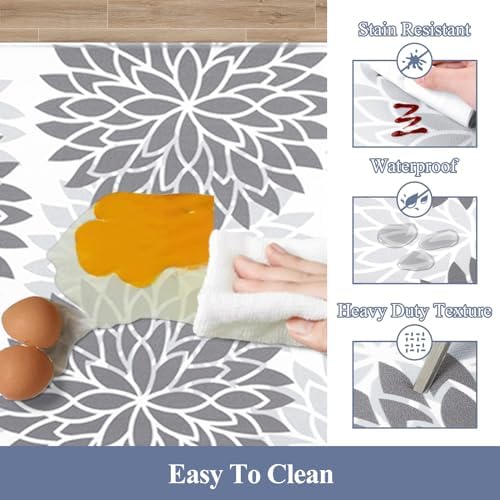 HEBE Anti Fatigue Kitchen Rugs Set of 2, Cushioned Kitchen Mats for Floor