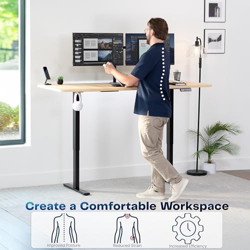 VIVO Light Wood 71 x 30 in Standing Desk, DESK-KIT-1B7C