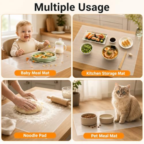 Extra Large Silicone Mat 24 x 36 Inches Clear Silicone Mats for Crafts