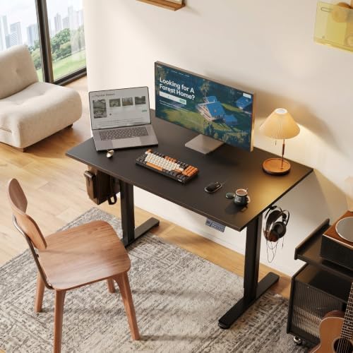 Claiks Electric Standing Desk, 48x24 Inch, Black