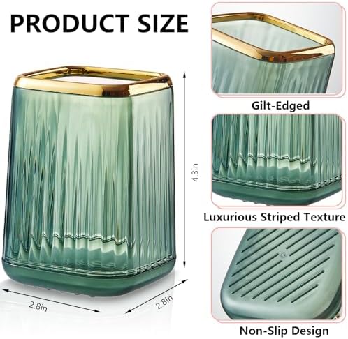 Green Plastic Pen Holder for Desk, Pencil Organizer Cup for Desk & Office