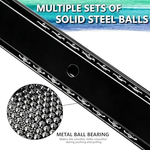 1 Pair of 14-inch Under-Desk Keyboard Tray Slide Rails, Adjustable Height Heavy-Duty Ball Bearing Keyboard mounting Rails for Under-Desk Keyboard Drawer Sliding Device
