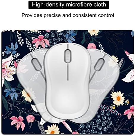 Small Mouse Pad Cute, Mini Mouse Pads for Wireless Mouse and Laptop, Travel Mousepad with Designs - Aesthetic Floral, Portable Mousepads with Non-Slip Rubber Base for Women - 5.5 x 7 in
