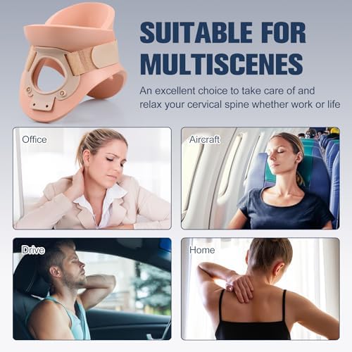 4 1/4 In Rigid Neck Brace Cervical Collar with Neck Support Foam Lightweight Soft Brace, Adjustable Cervical Traction Collar Relieves Neck Pain and Decompression for Men and Women (Neck height 4 1/4 Inch, X-Large)