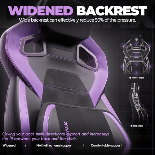 Dowinx Big and Tall Gaming Chair with Footrest, Dark Purple