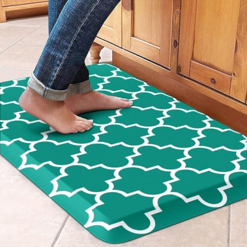 WISELIFE Anti Fatigue Mats for Kitchen Floor, 17.3" x 28", 4/5 Inch, Green