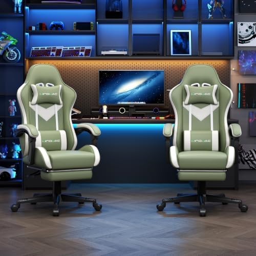 Gaming Chair Ergonomic Gamer Computer Office Chair,Footrest Lumbar Support