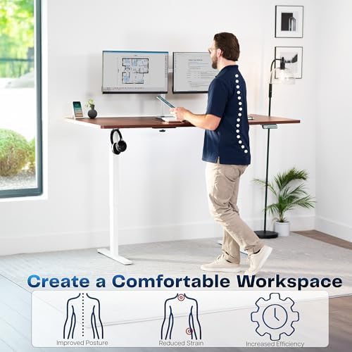 VIVO Dark Walnut 71 x 36 in Standing Desk, DESK-KIT-1W7D-36