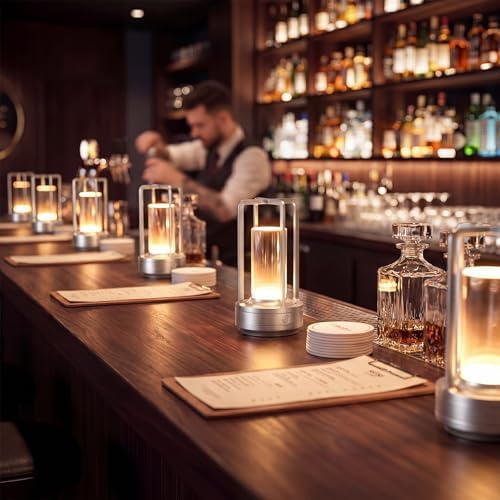 6 Pcs Portable Metal Table Lamps Bulk Cordless Table Lights Rechargeable
