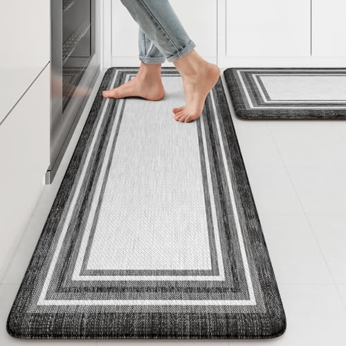 KIMODE Anti Fatigue Kitchen Mat for Floor,Farmhouse Kitchen Rugs Non Slip