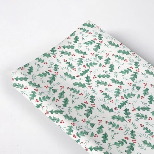 Watercolor Christmas Leaves Winter Holiday Pattern Baby Changing Pad Cover, Unisex Christmas Nursery Diaper Changing Table Pad Mat Sheet for Boys Girls-16x32