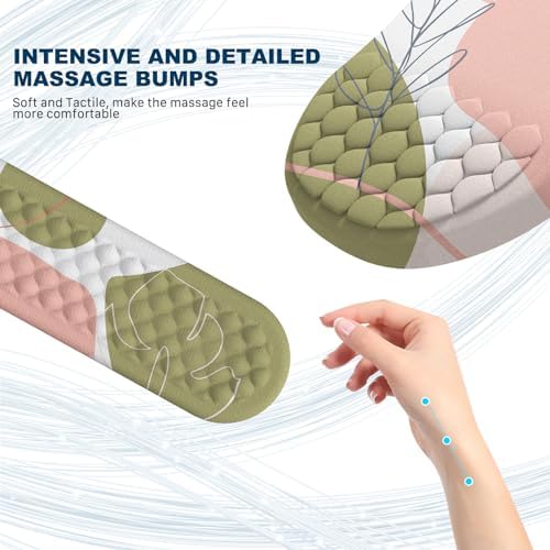Ergonomic Mouse Pad and Keyboard Wrist Rest with Massage Design, Space-Saving Mouse Pad Wrist Support, Memory Foam Wrist Rest with Non-Slip PU Base for Computer Desk, Rose