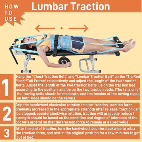Fitness Full Body Traction Table, Cervical Traction Bench & Lumbar Traction Bed, Home Stretch Machine for Tension Relief, Back Stretcher Traction Spinal Decompression Devices, Lumbar Stretching