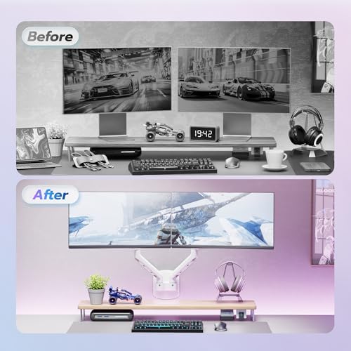 ARES WING 17-35 Inch Ultrawide Dual Monitor Wall Mount, White