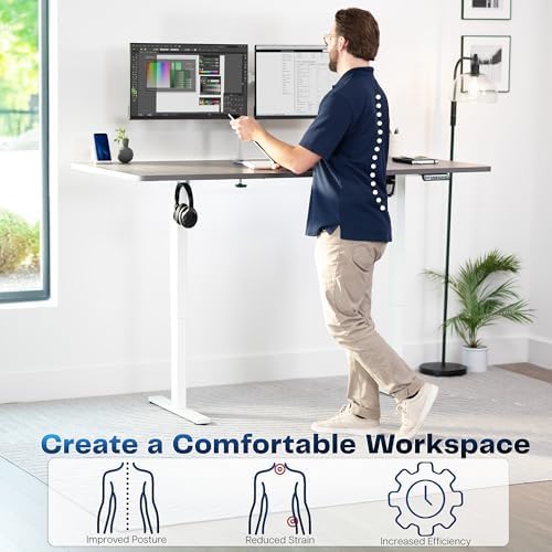 VIVO Dark Gray 71 x 36 in Standing Desk, DESK-KIT-1W7G-36