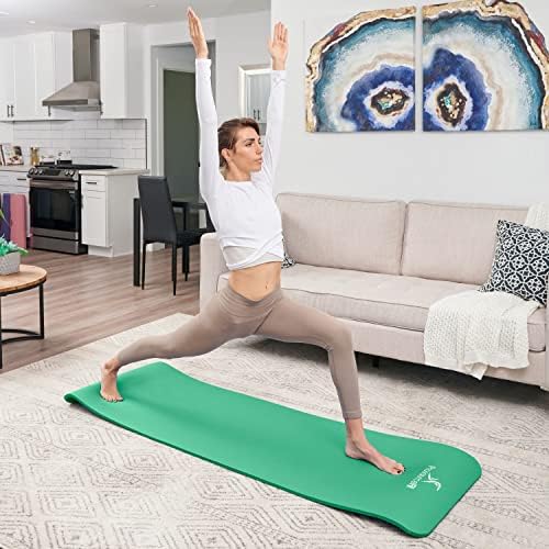 ProsourceFit Extra Thick Yoga and Pilates Mat, 71-inch Long High Density Exercise Mat with Comfort Foam and Carrying Strap