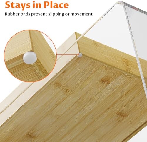 Bamboo Drawer Organizer with 9 Adjustable Compartments, Desk Storage Tray