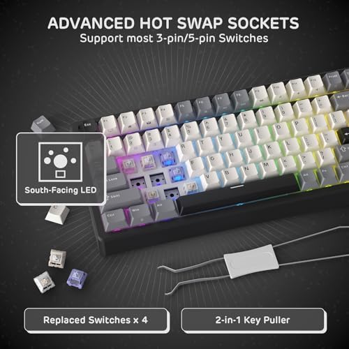 RK ROYAL KLUDGE F99 Wireless Mechanical Keyboard, Gasket Structure