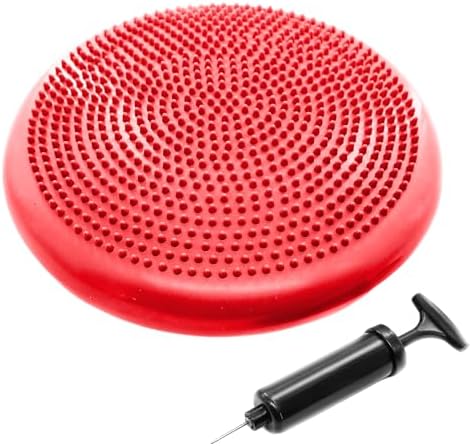 Inflated Stability Wobble Cushion, Yoga Balance Wiggle Seat Pad Disc for Pain Relief, Pelvic Floor Recovery, Rehabilitation Training