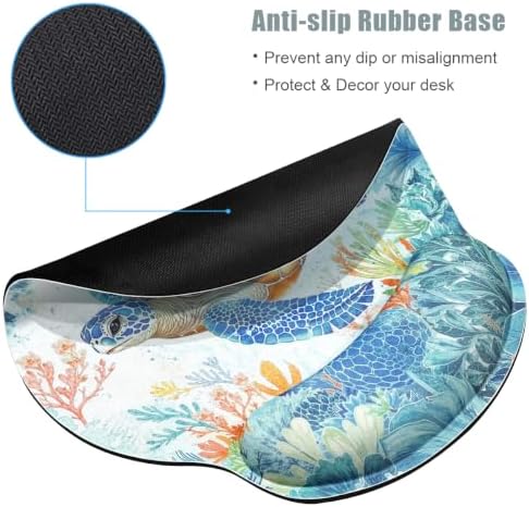 Colored Mouse Pad for Desk with Wrist Rest,Desk Accessories,Turtle