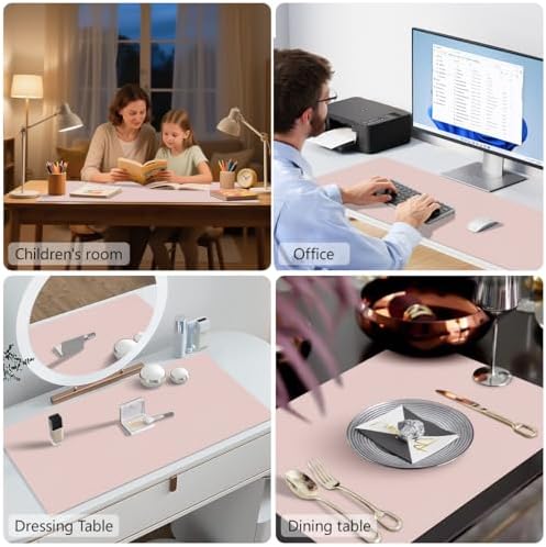 Wrist Rest Support for Mouse Pad&Keyboard Set(9×9.8 Inches, Pink)