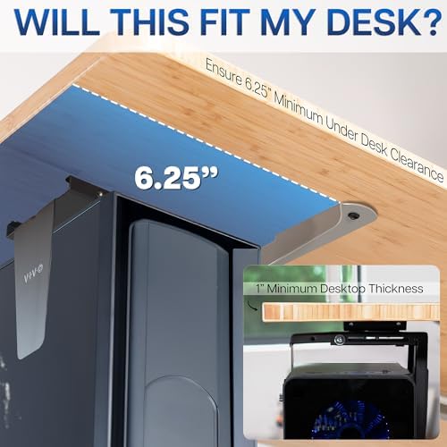 VIVO Black Under Desk and Wall Office PC Mount, MOUNT-PC01