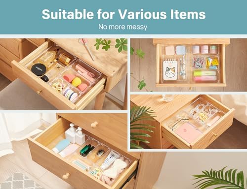 Kootek 28Pcs Drawer Organizer Set, 4-Size Bathroom Tray Makeup Desk Divider