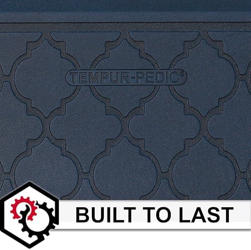 Tempur-Pedic Ultra Comfort Anti-Fatigue Lattice Twilight 1' 8" x 3' 6" Kitchen Floor Mat Cushioned Ergonomic Standing Desk Mat Waterproof Non-Skid Foam