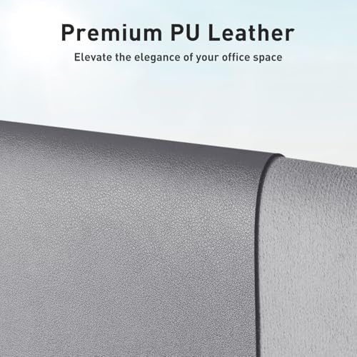 Aothia Faux Leather Desk Mat - Non-Slip PU Leather Desk Blotter, Waterproof Writing Surface, Large Desk Pad for Office & Home (Light Grey, 55" x 24")