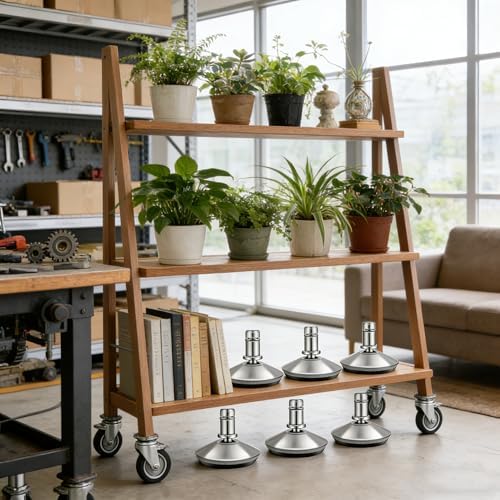 5PCS Low Profile Bell Glides 2"" Replacement Office Desk Chair or Stool Swivel Caster Wheels,Easy Conversion from Wheeled Casters to Stationary Feet to Protect Wood or Hardwood Floor