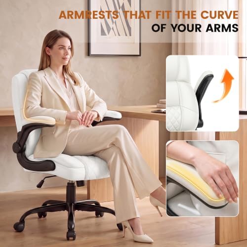 Office Desk Chair, Ergonomic Computer Chair with Flip-Up Arms