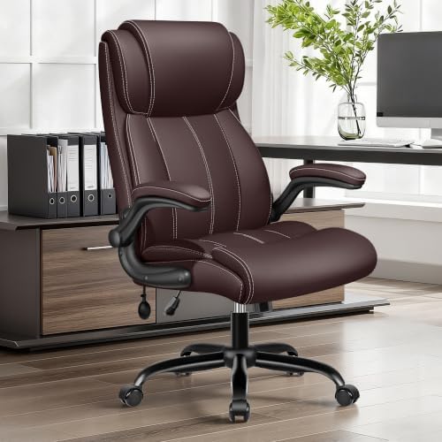 BESTFAIR Ergonomic High Back Office Chair, Adjustable Lumbar, Coffee 4 Pack