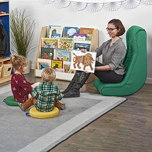 Factory Direct Partners Soft Tufted Floor Rocker - Cushioned Ground Chair for Kids Teens and Adults - Great for Reading, Gaming, Meditating, TV - Green, 10488-GN