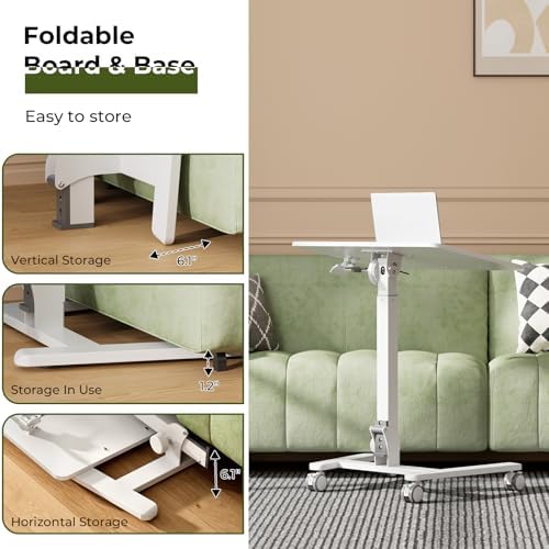 Gibbon Mounts 90° Foldable Mobile Standing Desk Height Adjustable on Wheels