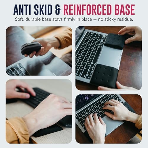 WavePads by PostureUp – Original Two Pack Adjustable Wrist Rests for Laptop and Keyboard Ergonomic Memory Foam Laptop Wrist Pads for Wrist Pain & Carpal Tunnel Relief, Memory Foam Wrist Support Pad