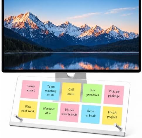 Monitor Memo Board 15"x7.9", Large Transparent Acrylic Sticky Note Holder