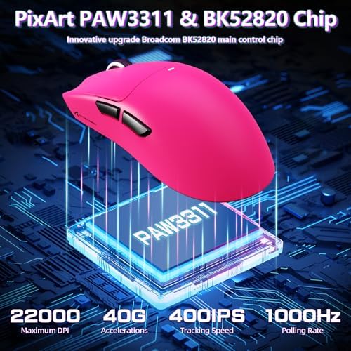 ATTACK SHARK X11 SE Tri Mode Lightweight Wireless Gaming Mouse - Berry Red