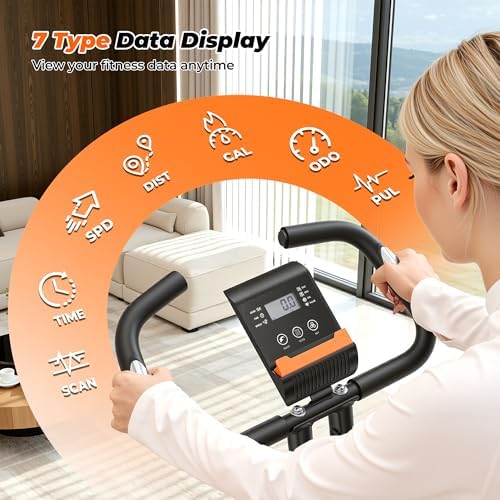 Exercise Bike, 3 IN 1 Stationary Bike, Folding Exercise Bike with 16-Level Resistance, Comfortable Seat Cushion, LCD Monitor, 265 lbs Weight Capacity for Home Gym Workout