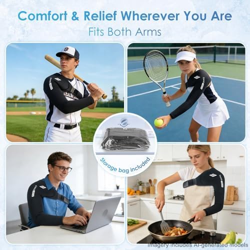ComfiTECH Reusable Shoulder Arm Ice Pack Wrap for Pitcher & Recovery, S