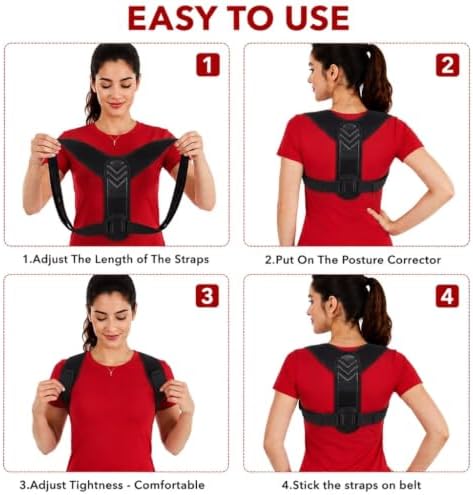 Posture Corrector for Women and Men, Adjustable Back Brace, Upper Back Support, Comfortable Back Straightener, Breathable Clavicle Support for Neck, Shoulder & Back Pain Relief