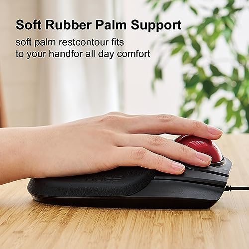 ELECOM Huge Trackball Mouse, Wired, Finger-Operated M-HT1URBK