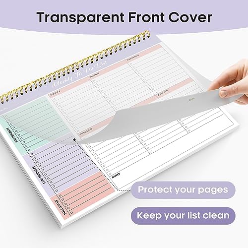 Taja Weekly To Do List Notepad, Undated Weekly Planner Pad, 8.5" x 11"
