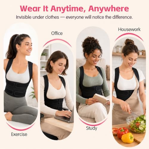 Posture Corrector for Women & Men, Adjustable Full Back Brace Support
