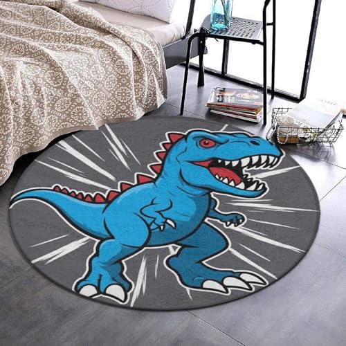 Fashion Round Area Rug Large Non Slip Carpet Unisex Home Decor Mat Dino Dinosaur