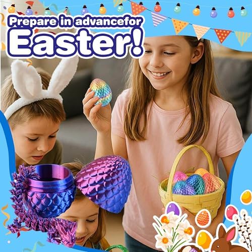 3D Printed Dragon Eggs, 8pcs Articulated Fidget Toys