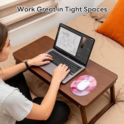 Oval Mouse Pad 6x8in Non-Slip for Laptop,Pink Marble