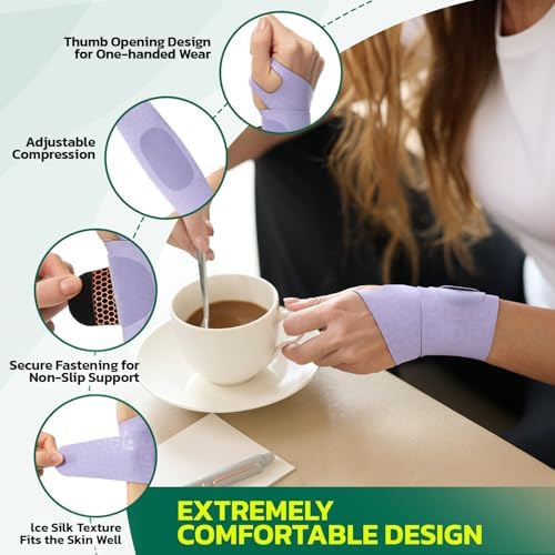 aoFIT Adjustable Wrist Brace for Pain Relief, Carpal Tunnel & Tendonitis Support – Ergonomic Compression, Breathable & Anti-Slip Design, Fits Left & Right Hand, Ideal for Sports, Gaming & Office Use