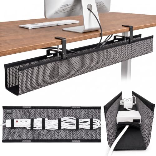 Perfect Posture Cable Management Tray Clamp Mounted Desk Organizer - 38"