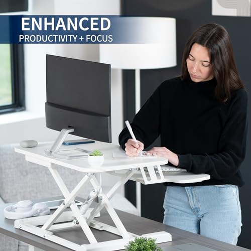 VIVO White 26 in Standing Desk Converter, DESK-V026KW