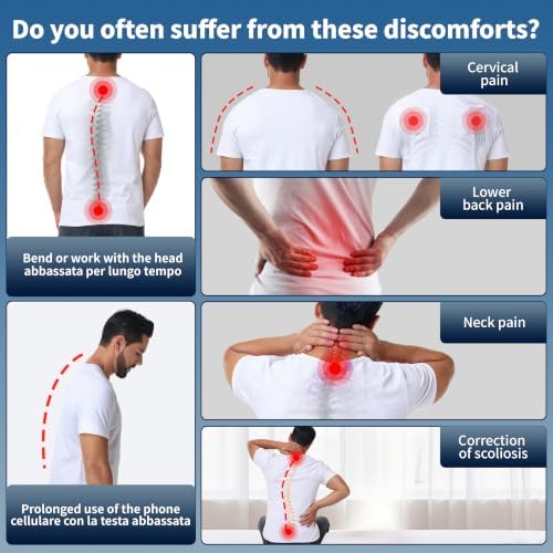 Posture Corrector for Women & Men, Back Shoulder Support Brace | Adjustable & Breathable, Upper Back Straightener Pulls Shoulders for Pain Relief, Neck Hump, Hunchback, Kyphosis, Scoliosis，Large